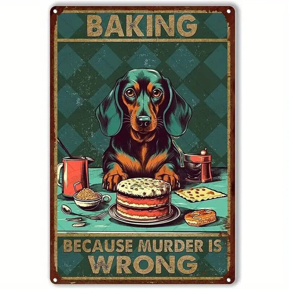 Baking - Because Murder Is Wrong Vintage Novelty 8" x 12" Metal Sign NEW! Home & Garden:Home Décor:Plaques & Signs Style Your Walls